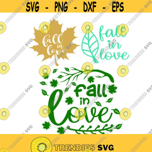 Fall in love Autumn Heart Cuttable Design SVG PNG DXF eps Designs Cameo File Silhouette Design 1687