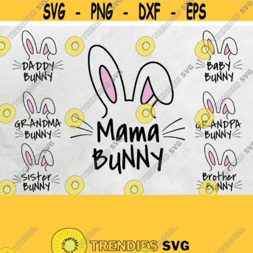 Family Bunny svg Bundle Mama Bunny svg Easter svg Kids Easter svg Bundle Easter svg Easter svg Files Easter svg Files for Cricut png Design 254