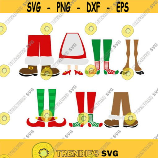 Family Christmas Santa Feet Cuttable Design SVG PNG DXF eps Designs Cameo File Silhouette Design 287