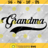 Family Clipart Grandmothers Simple Word Grandma in Fancy Type with Baseball Style Curved Swoosh Underline Digital Download SVG PNG Design 320