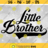 Family Clipart SiblingsBrothers Black Baseball Style Swoosh Words Little Brother New or Existing Bros Digital Download SVGPNG Design 347