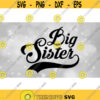 Family Clipart SiblingsBrothers Bold Black Baseball Style Swoosh Words Big Sister New or Existing Sis Digital Download SVG PNG Design 430