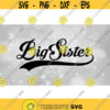 Family Clipart SiblingsBrothers Bold Black Baseball Style Swoosh Words Big Sister New or Existing Sis Digital Download SVGPNG Design 477