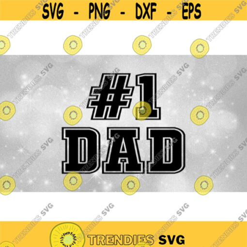 Family Clipart Words 1 Dad Bold Black Block Outlined Letters for Fathers Dads Fathers Day Gift Shirt Digital Download SVG PNG Design 869