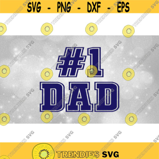 Family Clipart Words 1 Dad Bold Blue Block Outlined Letters for Fathers Dads Fathers Day Gift Shirt Digital Download SVG PNG Design 868