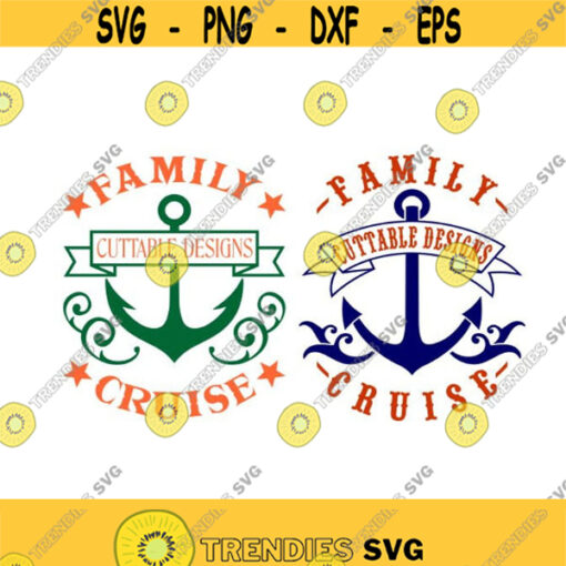 Family Cruise Frame Monogram Cuttable Design SVG PNG DXF eps Designs Cameo File Silhouette Design 1506