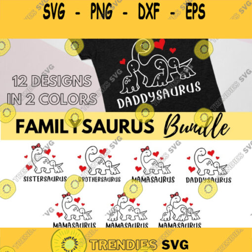 Family Dinosaur SVG Bundle Mamasaurus svg Daddysaurus Svg Sistersaurus Svg Brothersaurus Svg Family Svg Files for Cricut and Silhouette
