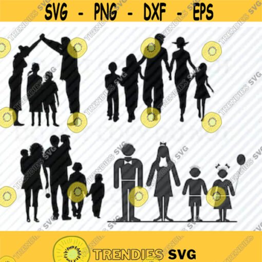 Family SVG Bundle Parents Vector Images Silhouette Woman SVG Files For Cricut Eps Png Father ClipArt Parent boy girl mother dad Design 233