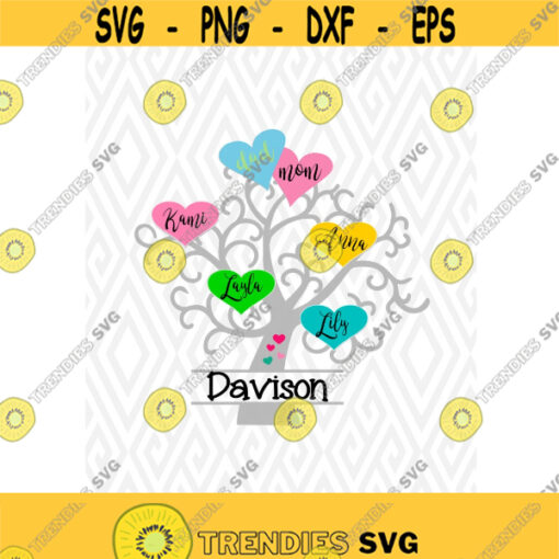 Family Tree For Up to 6 Kids Cuttable Design in SVG DXF PNG Ai Pdf Eps Design 36