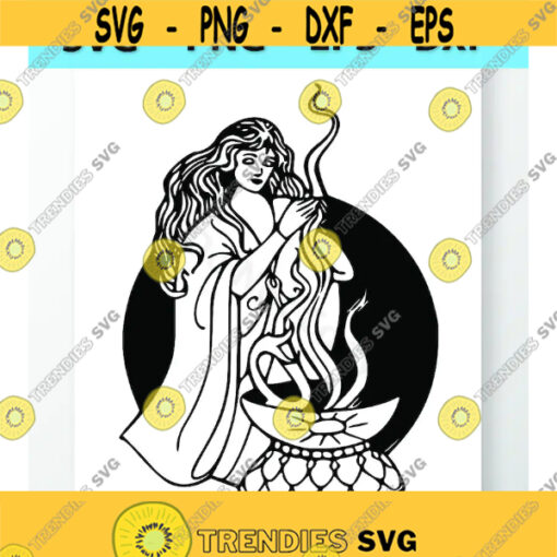 Fantasy SVG Silhouette Vector Images Clipart Cutting Files SVG Image For Cricut Witch Silhouettes Eps Png Dxf Clip Art Design 482