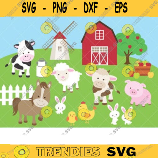 Farm Animal Clipart Clip Art Cute Farm Animal Clipart Farm Clipart Cow Horse Sheep Pig Chicken Bull Rabbit Barn Clipart Instant Download copy