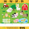 Farm Animal SVG DXF Clipart Cow Horse Sheep Pig Llama Chicken Barn Tractor Ranch Cut Files for Cricut Vector Clip Art Commercial Use copy