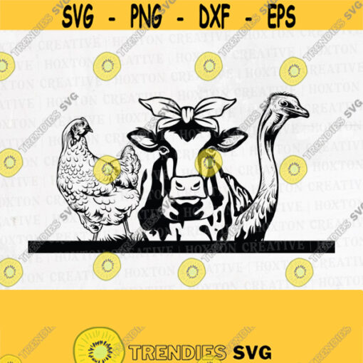 Farm Animals Svg Cow Svg Chicken Svg Emu Svg Farm Life Svg Cutting FileDesign 541