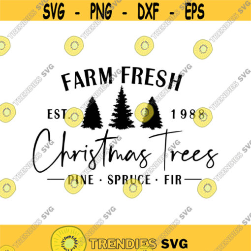 Farm Fresh Christmas Tree Decal Files cut files for cricut svg png dxf Design 141