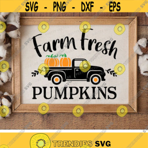 Farm Fresh Pumpkins Truck Svg Vintage Truck Svg Dxf Eps Png Fall Sign Cut Files Autumn Farmhouse Svg Pumpkins Clipart Silhouette Cricut Design 2531 .jpg