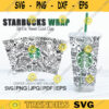 Fast food Starbucks cup SVG Full wrap starbucks SVG files for Cricut 24oz venti cold cup Pizza Popcorn French Fries SVG digital download 339