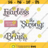 Fearless Strong Brave Bundle SVG Joshua 1 9 SVG Fearless Svg Strong Svg Brave Svg Floral Svg Strong Woman Svg She is Fearless Svg Design 213