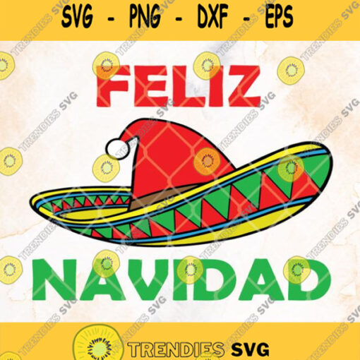 Feliz Navidad Santa Hat Sombrero Christmas Svg Merry Christmas Clipart