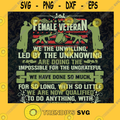 Female Veteran SVG Digital Files Cut Files For Cricut Instant Download Vector Download Print Files