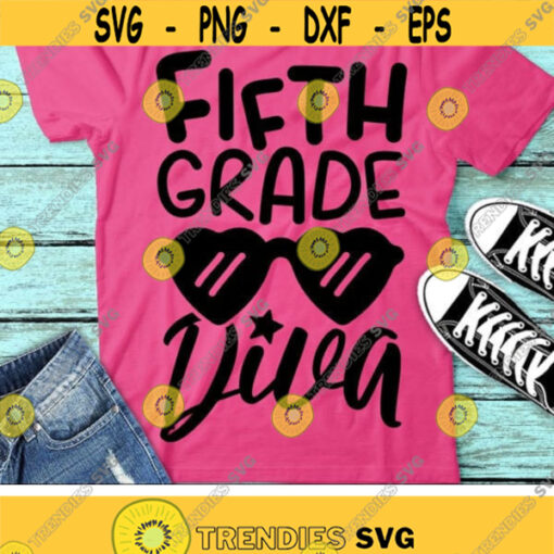 Fifth Grade Diva Svg Back To School Svg 5th Grade Shirt Design Girls Svg Dxf Eps Png 1st Day of School Cut Files Silhouette Cricut Design 2953 .jpg