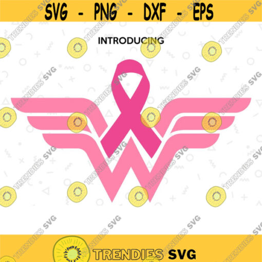 Fight Breast Cancer Wonder Woman Cut File. Breast Cancer SVG. Breast Silhouette. Breast Cancer Awareness Month. Wing. Pink Ribbon SVG.