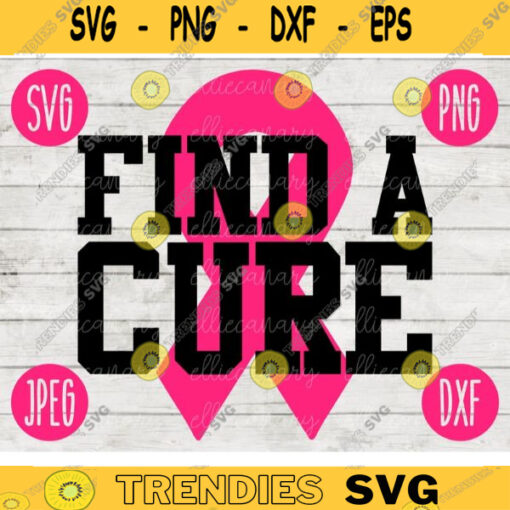 Find a Cure svg png jpeg dxf cutting file Commercial Use Vinyl Cut File Gift for Her Breast Cancer Awareness Ribbon BCA 2268