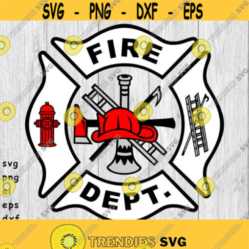 Fire Department Logo Read Warning in Description svg png ai eps dxf DIGITAL FILES for Cricut CNC and other cut or print projects Design 134