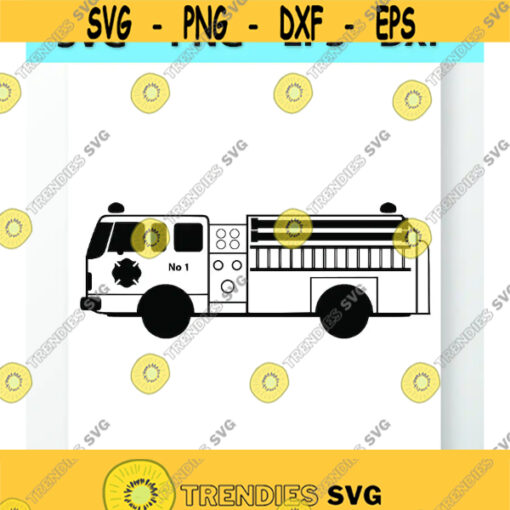 Fire Truck Vector Images SVG Silhouette Clipart Cutting Files SVG Image For Cricut FireTruck Silhouettes Eps Png Dxf Clip Art Design 639