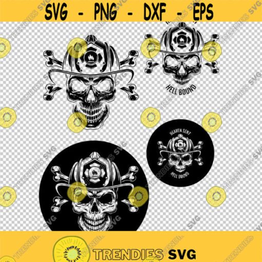 Firefighter Skull SVG PNG EPS File For Cricut Silhouette Cut Files Vector Digital File