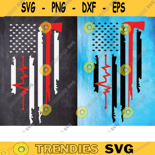 America SVG - Firefighter Usa Flag Svg, Fierfighter Heartbeat, Fire ...