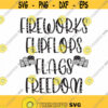 Fireworks Flipflops Flags Freedom Svg Png Pdf Eps Ai Cut File 4th of July Svg Fourth Of July Svg America Svg Cricut Silhouette Design 387