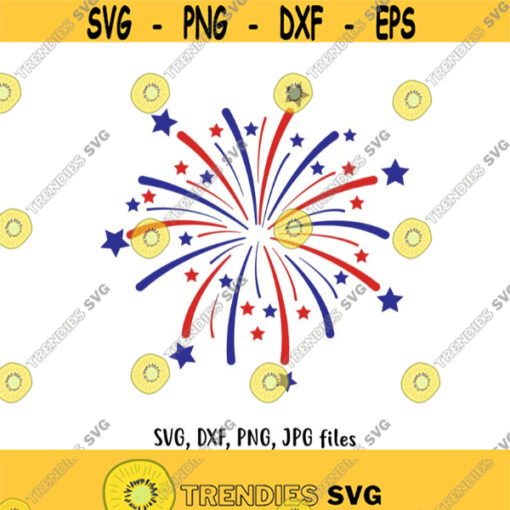 Fireworks SVG 4th of July svg USA Firework svg America Stars Stripes svg Freedom svg Red and Blue svg Cricut Silhouette Cut Files Design 143