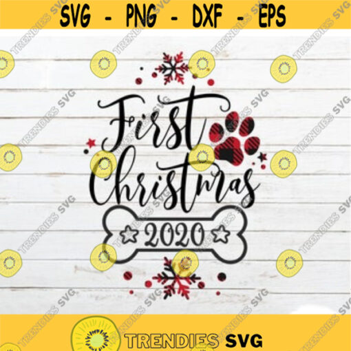 First Christmas 2020 SVG Christmas dog SVG Dog Ornament svg Dog paw Christmas ornaments SVG Snowflakes svg Dog svg Buffalo Plaid svg Design 44.jpg