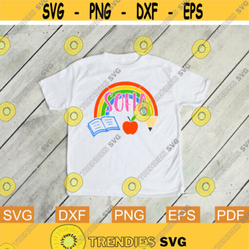 First Day of School Svg Custom Svg Back to School Svg Monogram Svg Rainbow Svg Pencil Svg School Shirt Design Svg files for Cricut Design 32.jpg