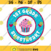 First Grade Sweetheart Girl SVG 1st Grade Girl Svg Back to School Girl SVG Cupcake SVG Back to School Girl Cut File Heart Svg Design 277 .jpg