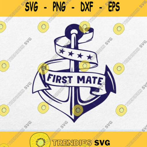 First Mate Retro Anchor Svg Png