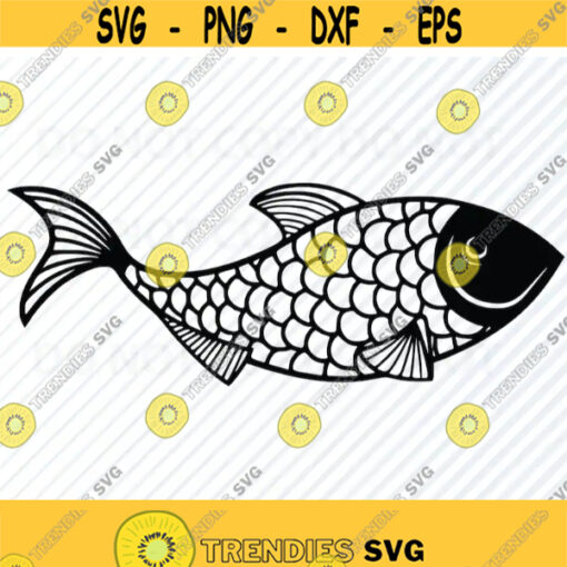Fish Svg Files Vector Images Silhouette black white Clipart SVG Image For Cricut Stencil SVG Eps Png Dxf Clip Art For cricut Design 604