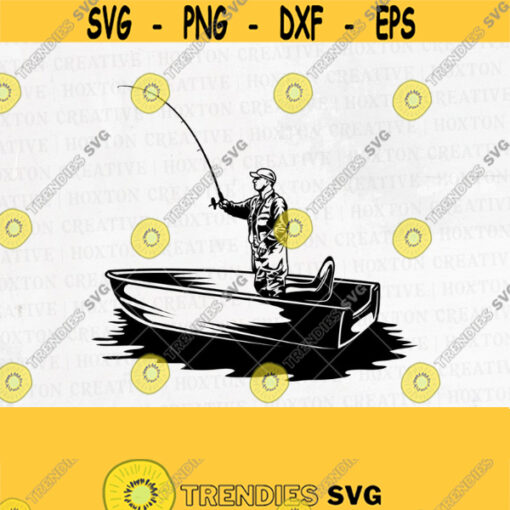 Fisherman Svg File Fish Svg Fishing Boat Svg Fishing Cricut Fishing Cut File Fisherman Silhouette Fisherman Clip ArtDesign 789