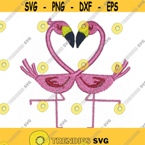 Flamingo Birds Florida Ocean Beach Heart Valentines Day Embroidery Design Monogram Machine INSTANT DOWNLOAD pes dst Design 1120