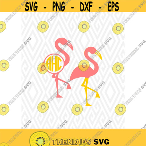 Flamingo Monogram Cuttable Design in SVG DXF PNG Ai Pdf Eps Design 99