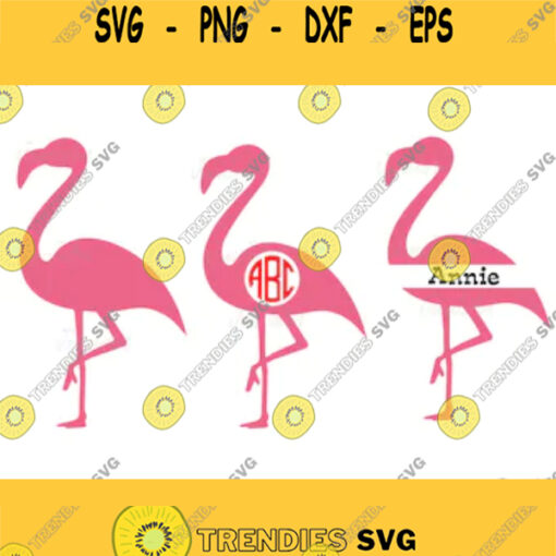 Flamingo SVG Flamingo Clip art Pink Flamingo Vector Cute Summer SVG Dxf Png EPS Pdf Jpg files circut cut files Flamingo monogram frame