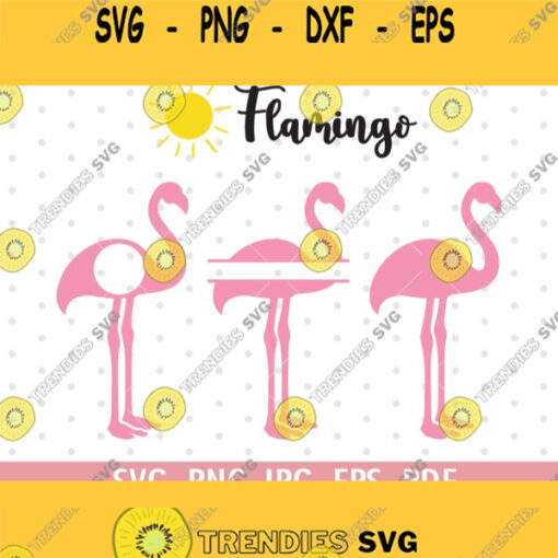Flamingo SVG Flamingo Clipart Pink Flamingo Vector Cute Summer SVG Png EPS Pdf Jpg files circut cut files Flamingo monogram frame