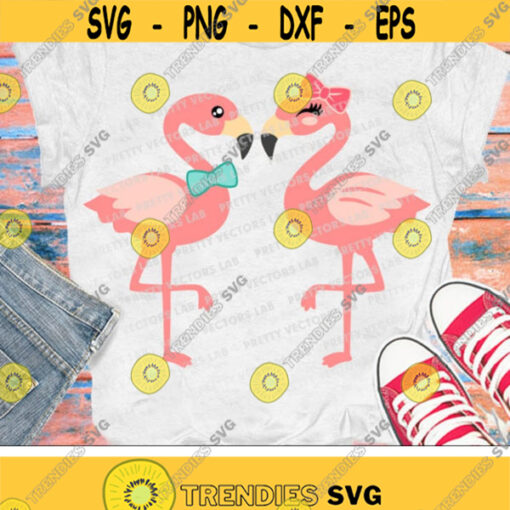 Flamingo Svg Flamingo Couple Svg Summer Svg Cute Flamingos Svg Dxf Eps Flamingo Party Clipart Kawaii Svg Cricut Silhouette Cut Files Design 2995 .jpg