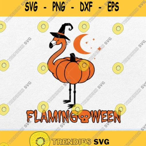 Flamingoween Pumpkin Svg Png