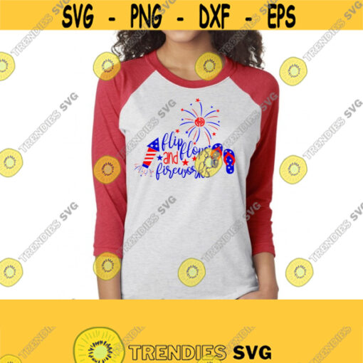 Flip Flops And Fireworks 4th of July SVG DXF AI. Eps and Pdf Jpeg Png Cutting Files for Electronic Cutting Machines