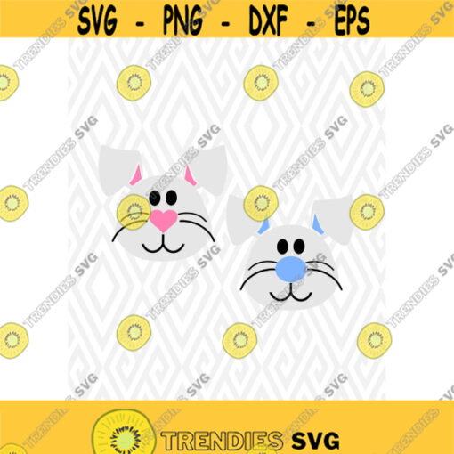 Flop Ear Easter Bunny Monogram Cuttable Design in SVG DXF PNG Ai Pdf Eps Design 138