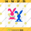 Flop Ear Easter Bunny Monogram Cuttable Design in SVG DXF PNG Ai Pdf Eps Design 145