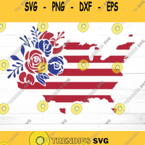 Floral American Flag Svg 4th July Svg America Svg Patriotic svg American Flag Svg Fourth of July Svg Svg Files For Cricut