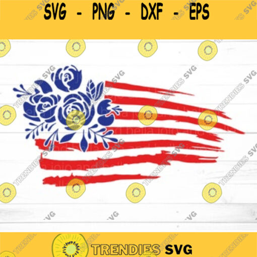 Floral American Flag Svg 4th of July Svg Fourth of July Svg American Flag Svg America Svg Svg Files for Cricut sublimation designs