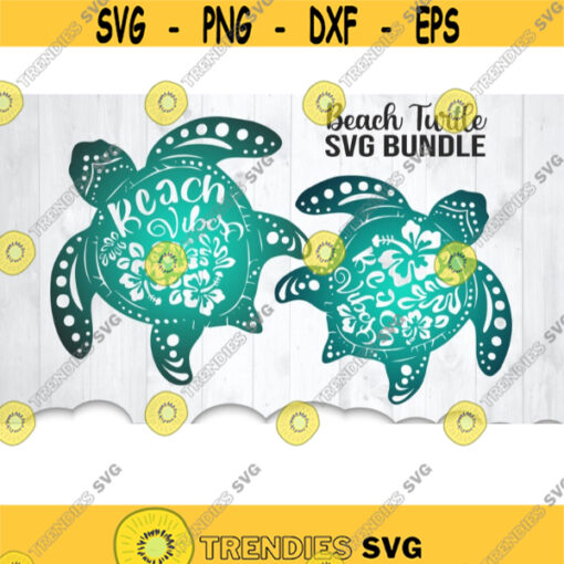 Floral Beach Vibes Turtle SVG Sea Turtle Svg Files For Cricut Beach Vibes Svg Hawaii Hibiscus Svg Turtle Clipart Iron On Transfer .jpg